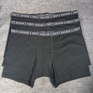 Savage X Fenty Boxer Briefs Size 4XL Black 3 Pair Classics Cotton